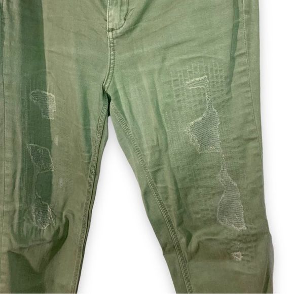 BCBGMaxazria Women's Sz 29 Green Distressed Skinny 'Billie' Jeans Cotton - Picture 3 of 9